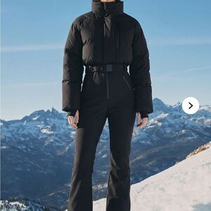 Fashion Nova Black Puffer Ski Jumpsuit